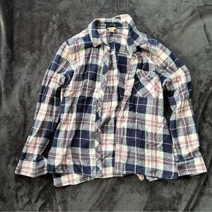 Woolrich Blue and Red Plaid Women's Top